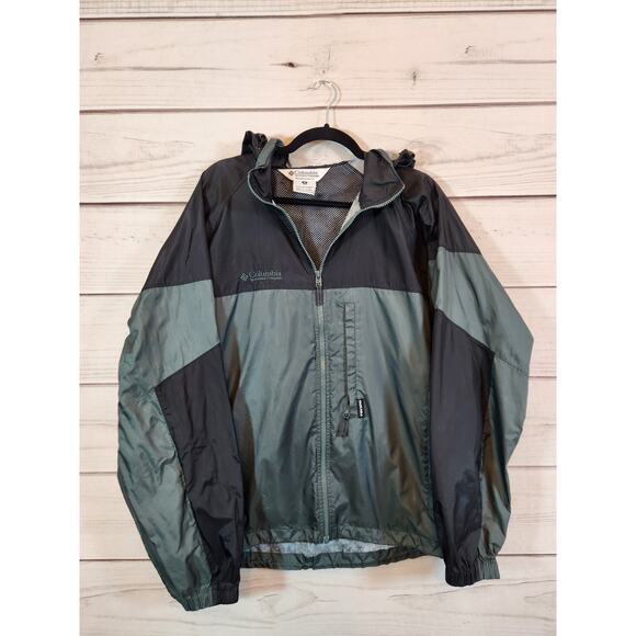 Columbia Men's Green Colorblock Full Zip Hoodie Windbreaker Jacket Size‎ Medium - Picture 1 of 9